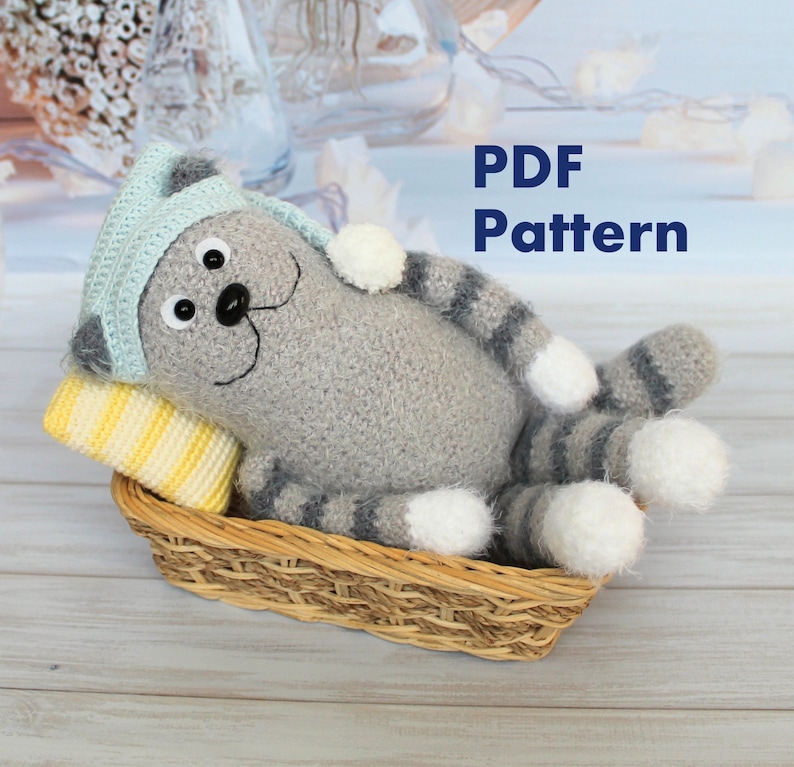 Sleepy Cat crochet pattern Amigurumi Crochet pattern cat Etsy