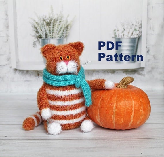 Cute Fat Cat Toy Crochet Pattern PDF Soft and Fluffy Cat Etsy