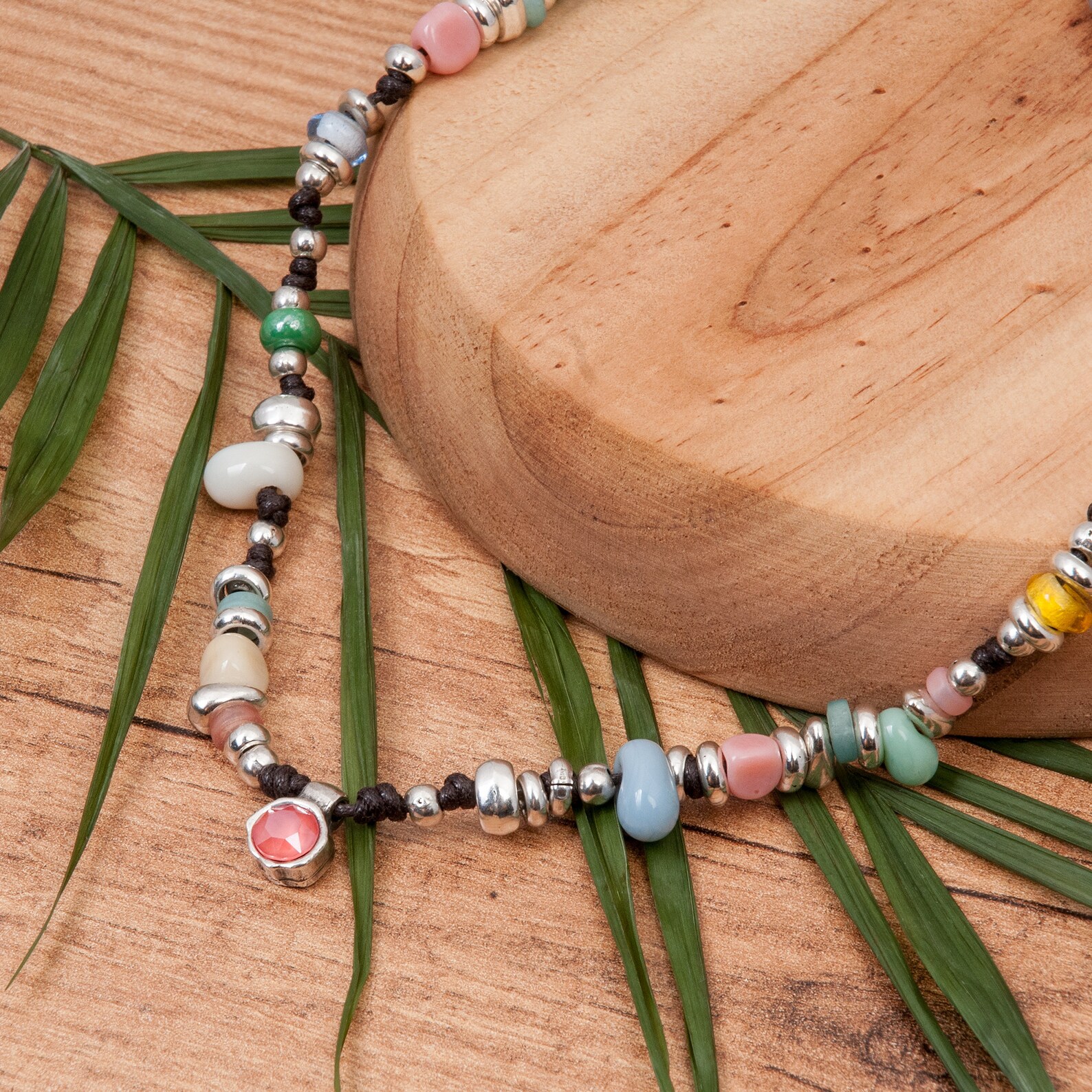 Multicolor beaded necklace beaded cord necklace Etsy