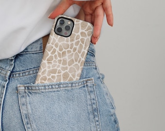 Giraffe Print Phone Case, Protective Double Layer Design