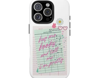 Bookish Aesthetic Phone Case, Library Card Design