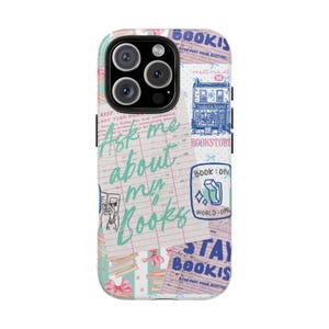 Book Collage Phone Case, Collage Bookish Phone Case, iPhone 16 15 14 13 12 11 Pro Max 8 Plus X, Samsung Galaxy S24 S23 S22 S21 bild 1