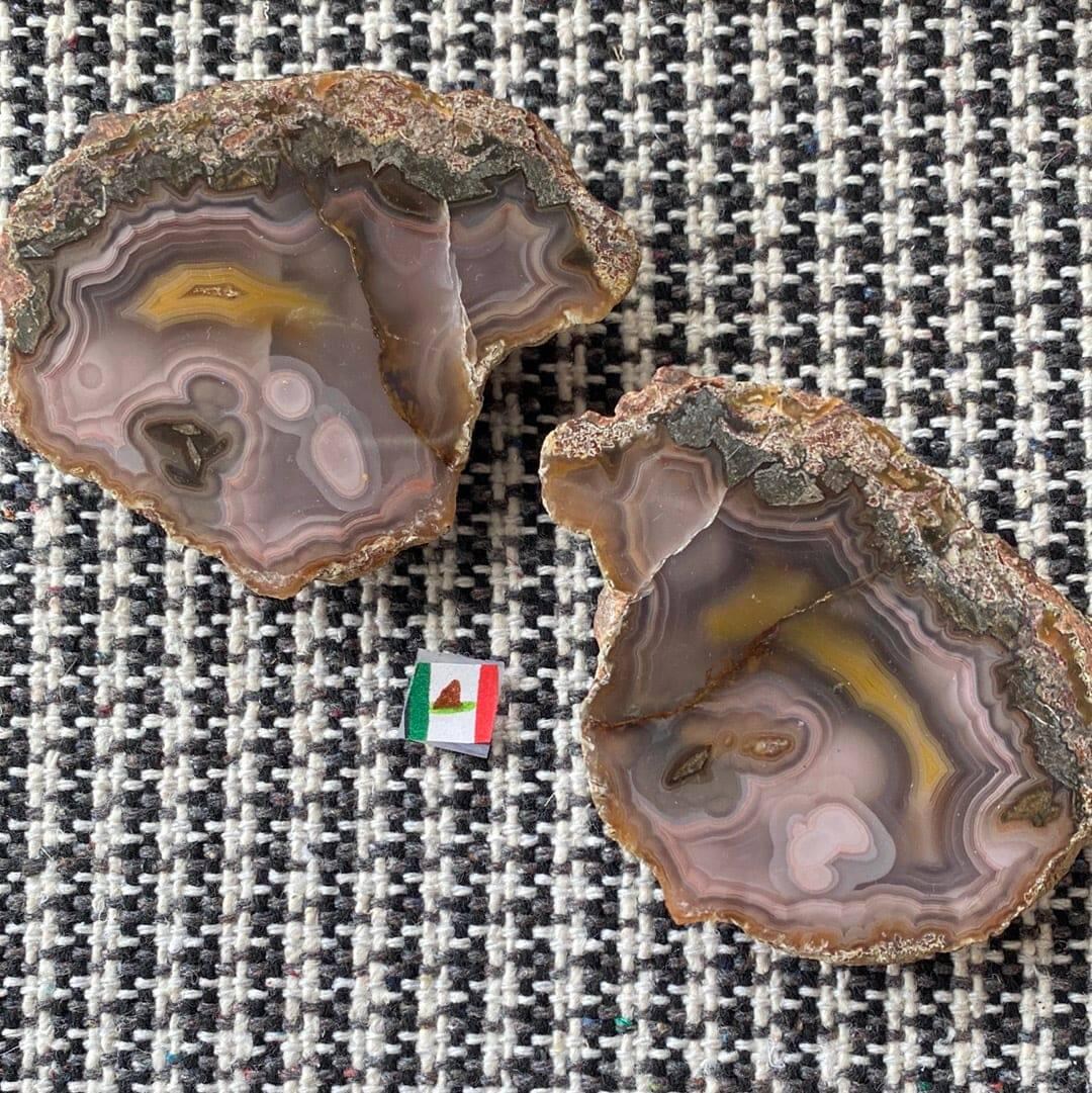Banded Agate Geode Pair Mexico - Etsy