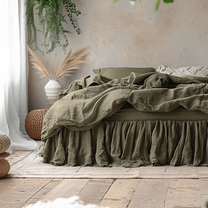 Olive green bed skirts sale