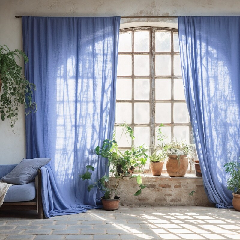 Cornflower Blue Curtains Etsy