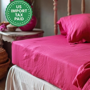 Hot pink queen size sheets - Etsy 日本