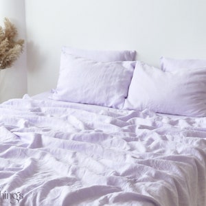 Lilac linen flat sheet 1 Flat sheet Softened linen sheet Stonewashed linen Purple linen bedsheet
