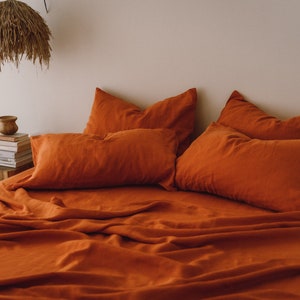 Burnt orange queen sheets discount