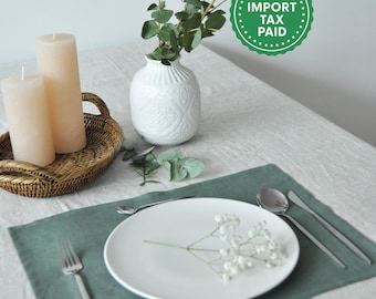 60 färger linne set med 2 bordsunderlägg Mjuk linne bordsdekoration Underlägg för bordsdukning Bordslinne Bröllopsservett Anpassad storlek