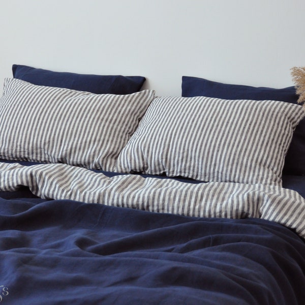Navy White Bedding - Etsy