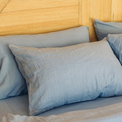 Cornflower Blue Linen Pillowcase / Blue Pillow Cover / King Etsy