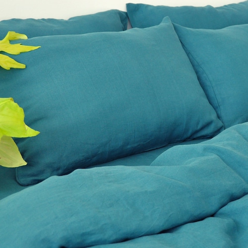 Olive Linen Pillow Cover / Softened Linen Pillowcase / Etsy