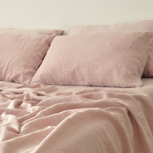 Dusty Pink Linen Flat Sheet / 1 Flat Sheet / Softened Linen Etsy