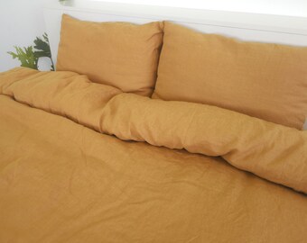 Ochre Linen Horizon Line Pillow Cover Ochre Linen Horizon Line Pillow Cover