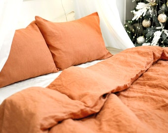 Rust Linen Bedding Etsy