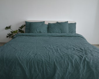 Teal Linen Bedding Etsy