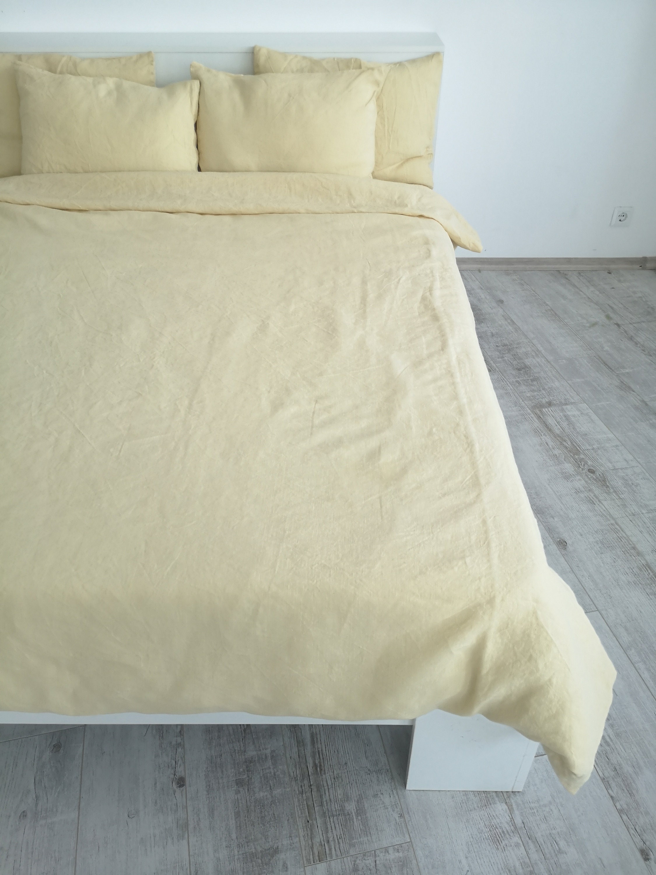 Pastel Yellow Linen Duvet Cover / 1 Duvet Cover / Softened Etsy