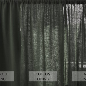 60 colors regular and blackout linen curtains 2 panels Unlined Cotton Blackout lining Medium weight linen Custom size