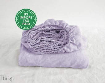 Lila linnelakan 1 Dra-på-lakan Mjukt linnelakan Stentvättat linne Linnelakan Rosa dra-på-lakan