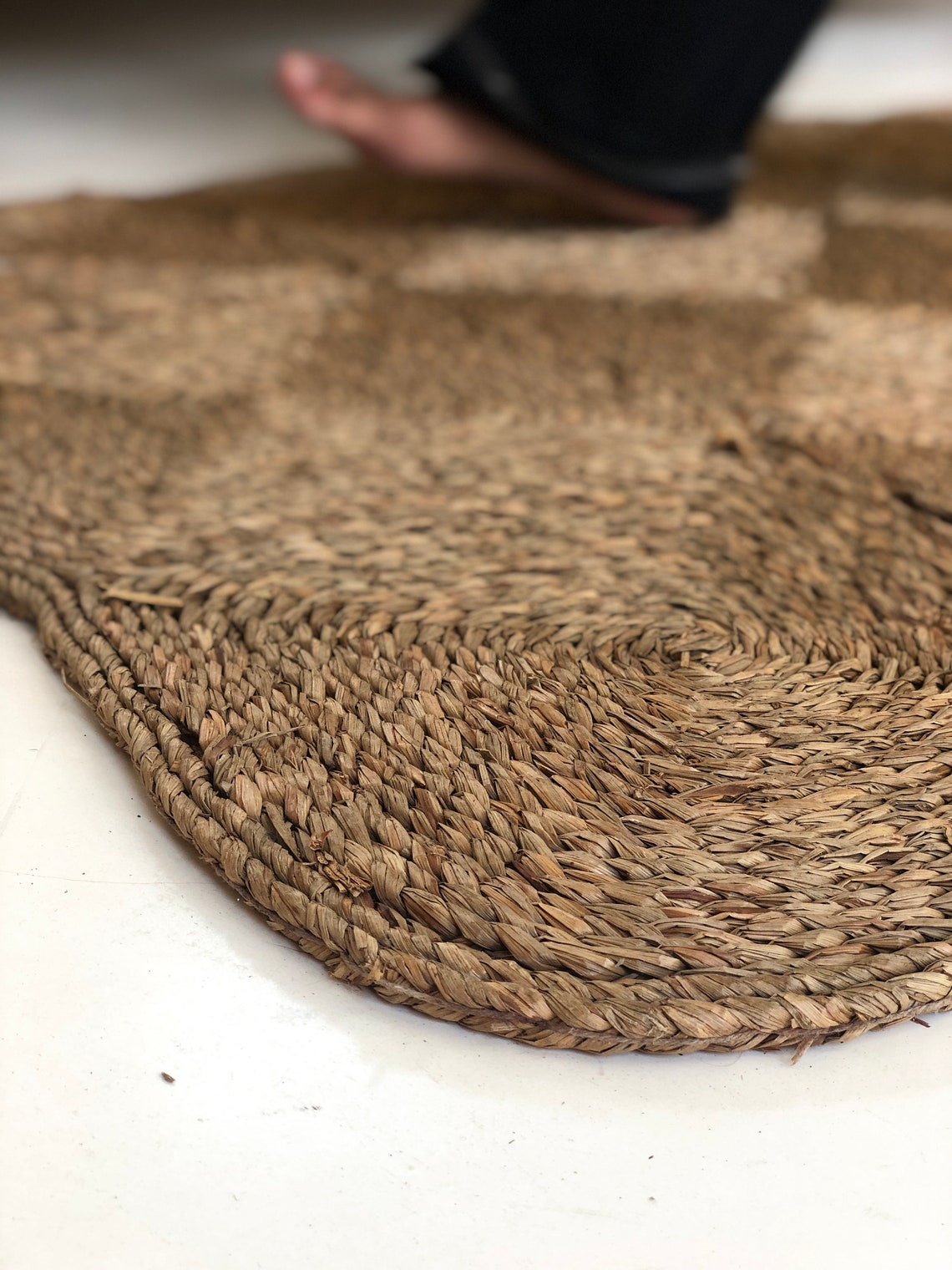 Large Rattan Square Wicker Rug / Seagrass Geometric Meditation Etsy