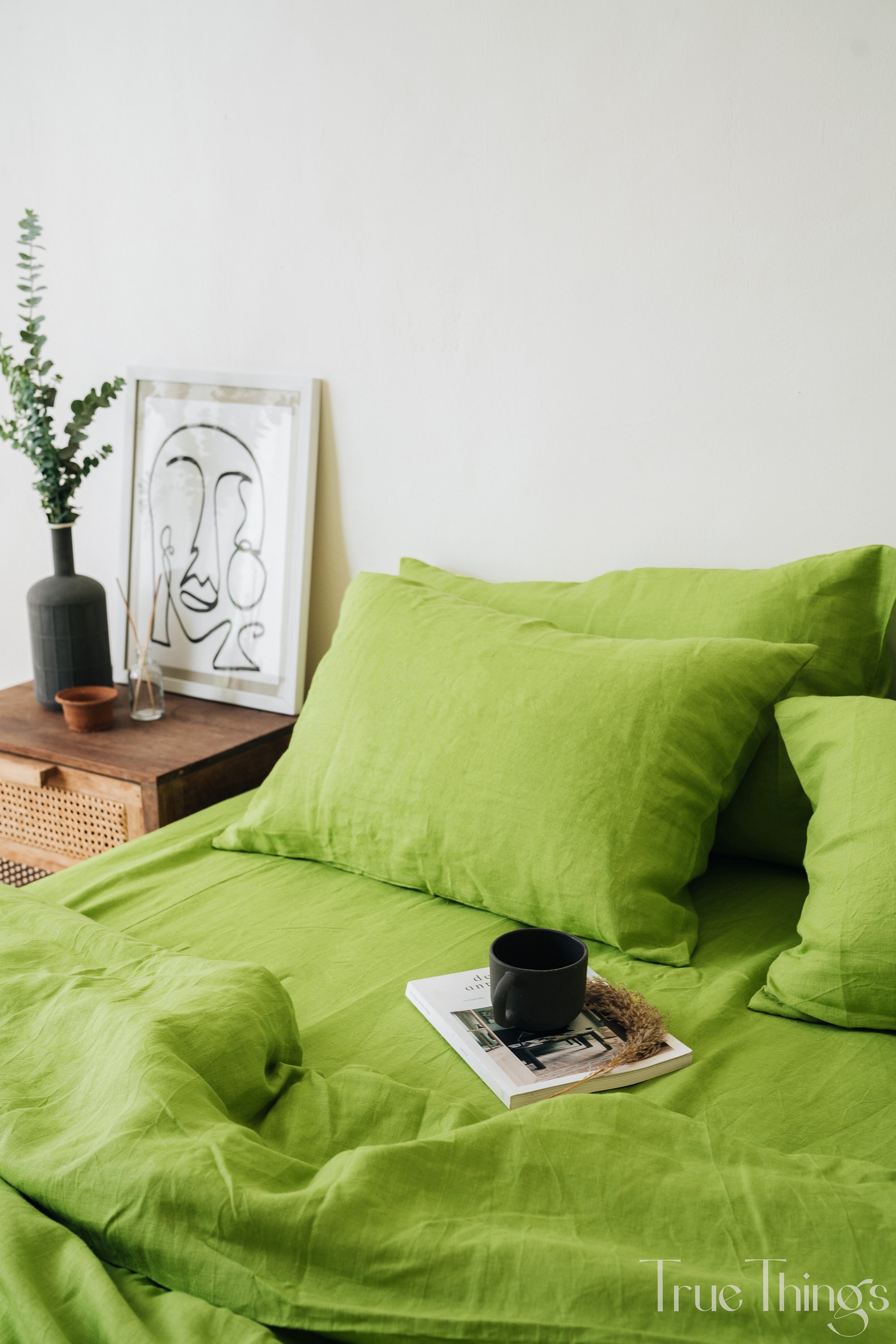 Lime Green Linen Sheets Etsy UK