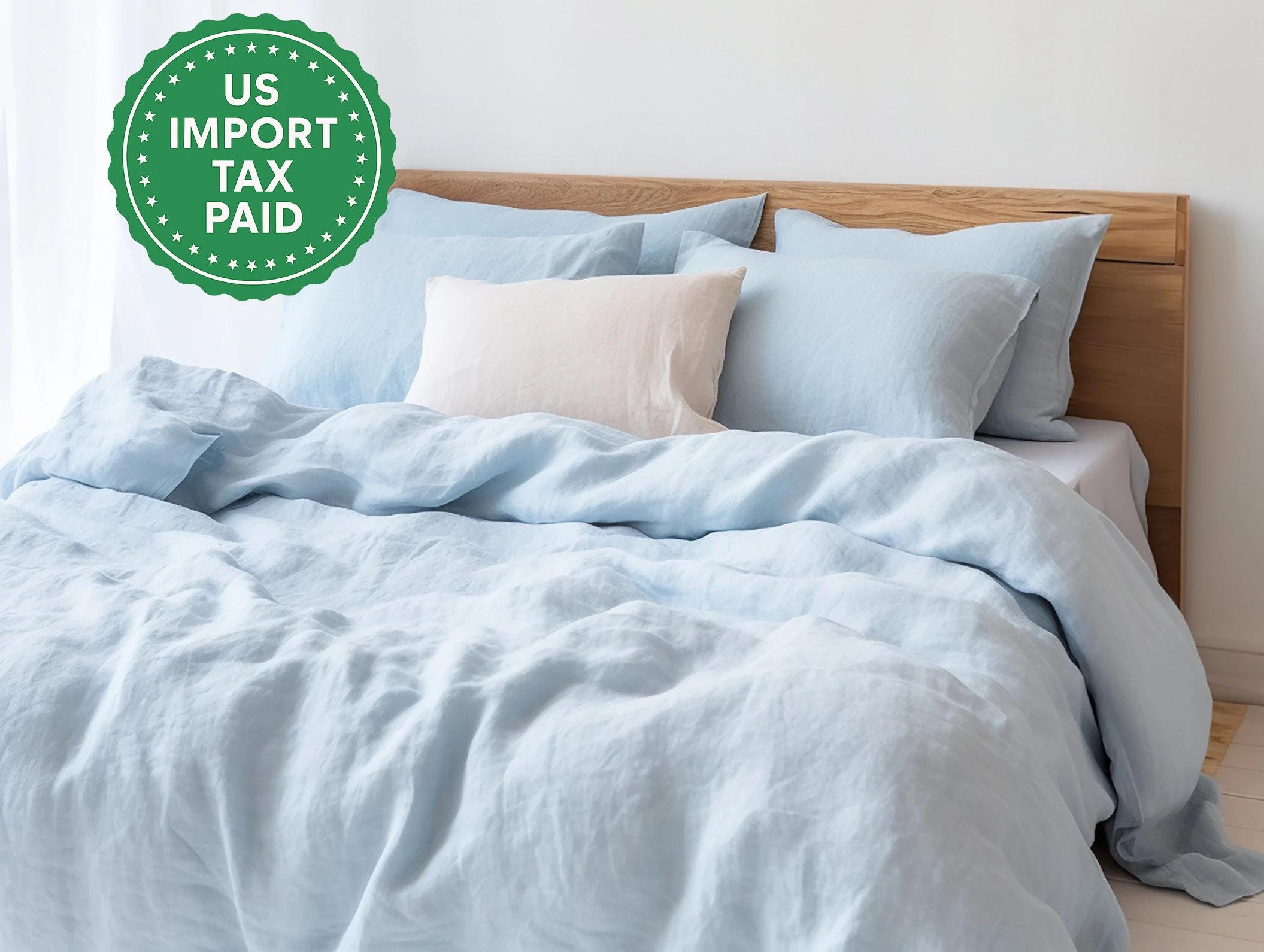 Duvet cover full light blue - Etsy 日本
