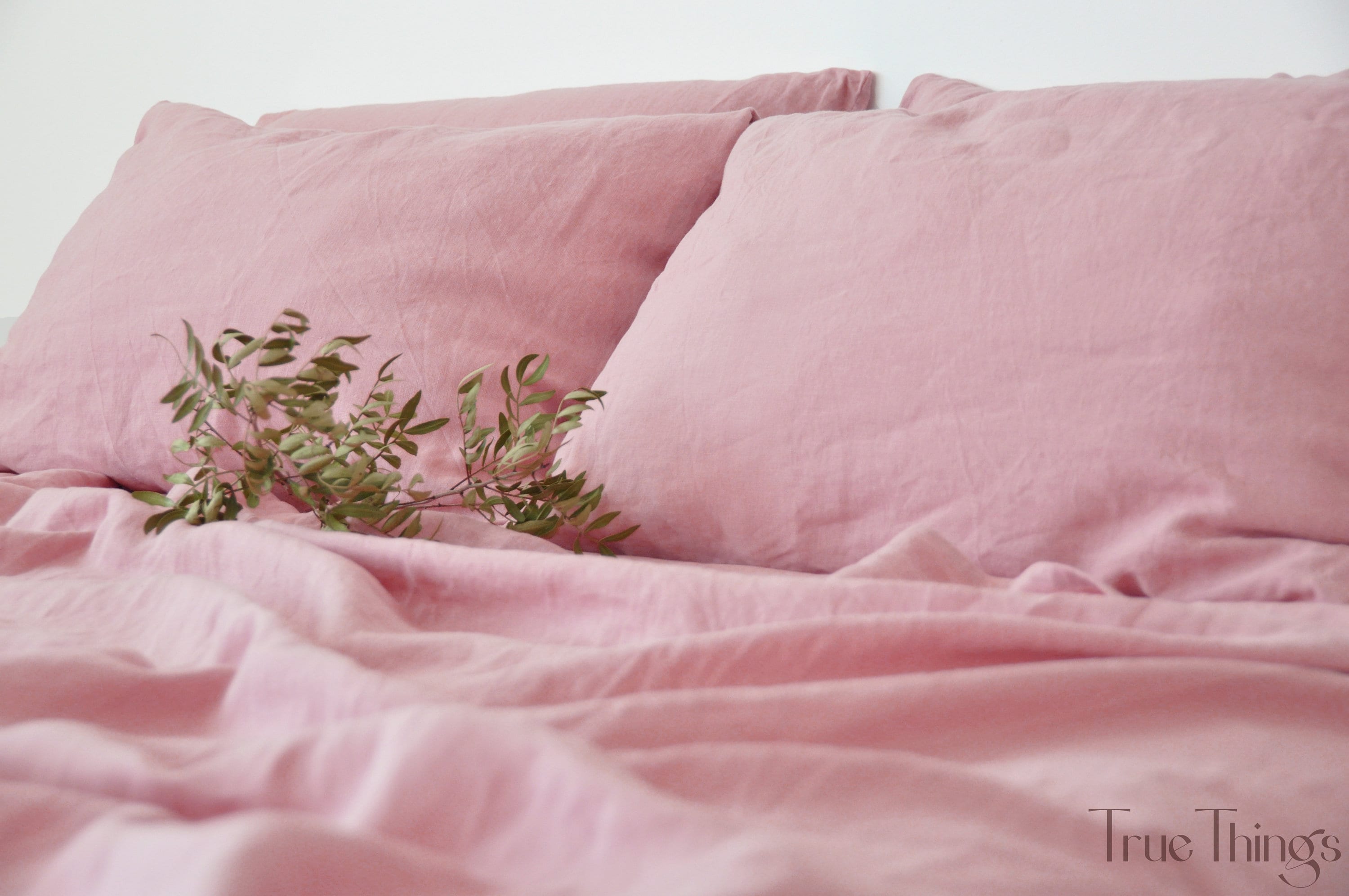 Rose Pink Linen Sheet Set / 1 Flat Sheet 1 Fitted Sheet 2 Etsy