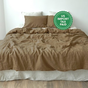 Funda de almohada de lino color topo Funda de almohada de lino King Queen Estándar Euro Deco Niño pequeño, Lumbar, Boudoir, Tamaño personalizado Cierre de sobre
