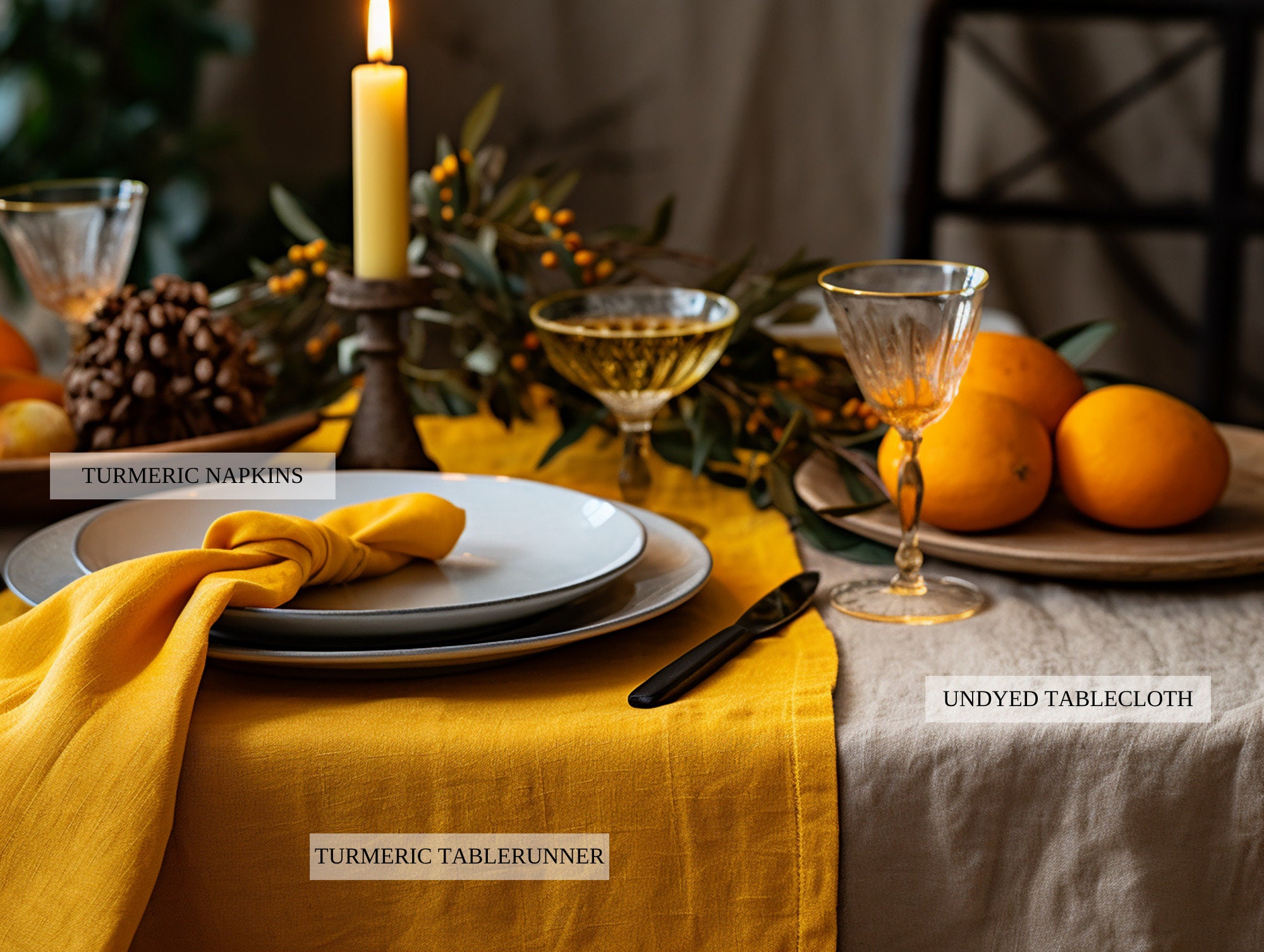 60色のクリスマスリネンナプキンセット 柔らかいリネン クリスマス