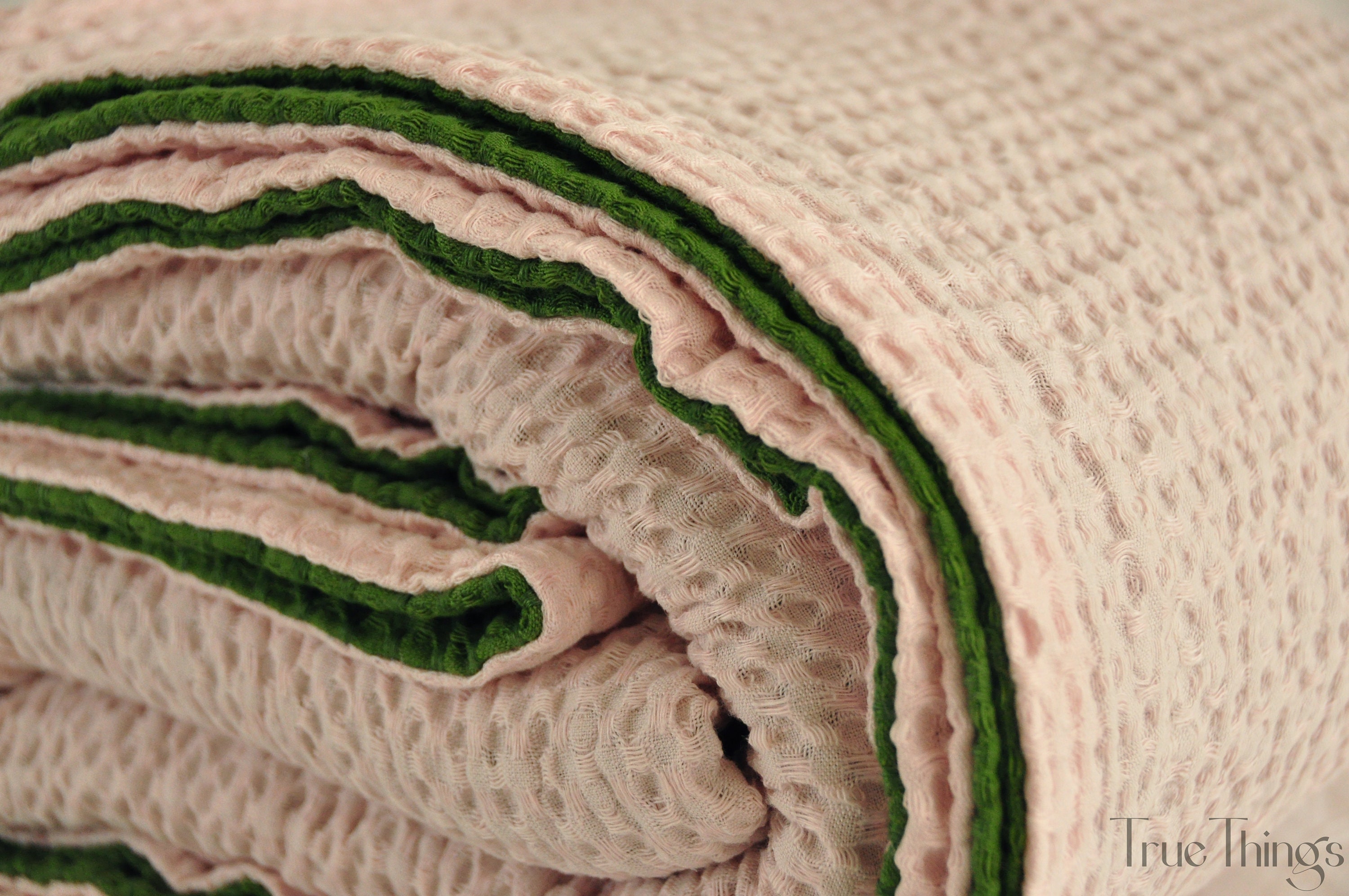 Double-sided waffle linen coverlet / Softened linen / Heavy weight - Picture 3 of 71