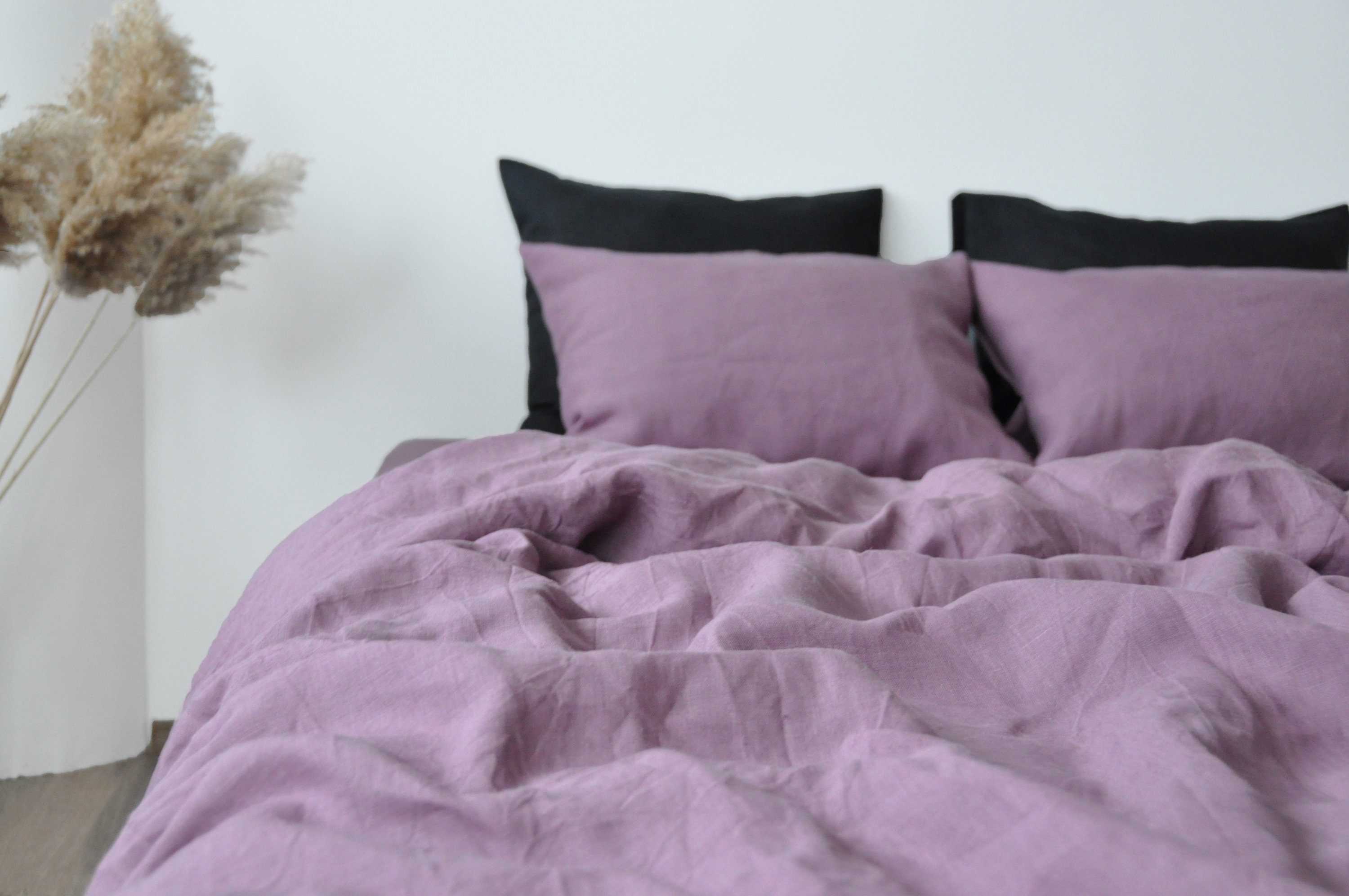 Mauve Linen Duvet Cover / 1 Duvet Cover / Softened Linen / Etsy