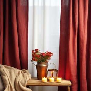 Redwood regular and blackout linen curtains 2 panels Unlined Cotton Blackout lining Medium weight linen Custom size