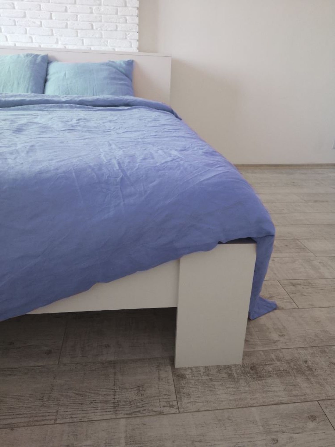 Cornflower blue linen duvet cover / 1 duvet cover / Softened Etsy