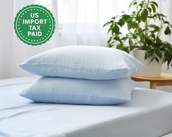 Sky blue Melange linen fitted sheet 1 Fitted sheet Softened linen sheet Stonewashed linen Linen bedsheet