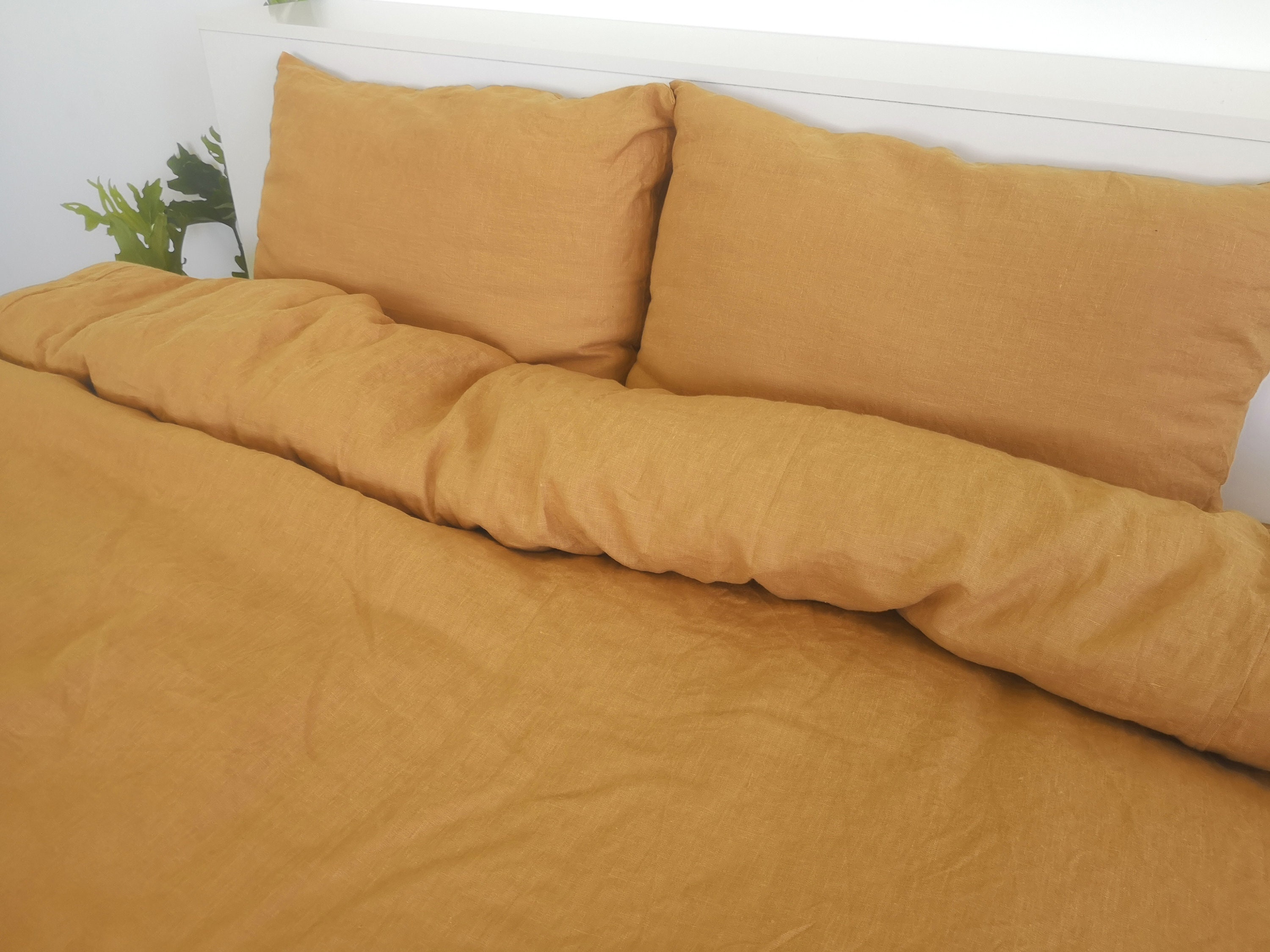 Queen Bed pillow cover Standard King Australia Europe Mustard Linen pillow case Body pillow Custom size Euro sham Size USA