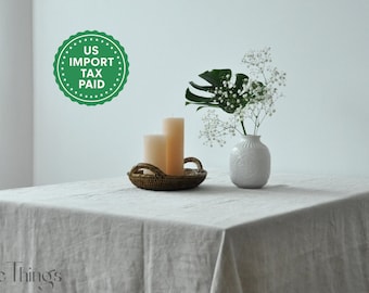 Undyed and other colors linen tablecloth Round rectangle square Rustic table cloth Stonewashed linen Sustainable gift Custom size