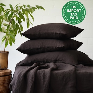 Brown linen flat sheet 1 Flat sheet Softened linen sheet Stonewashed linen Brown linen bedsheet
