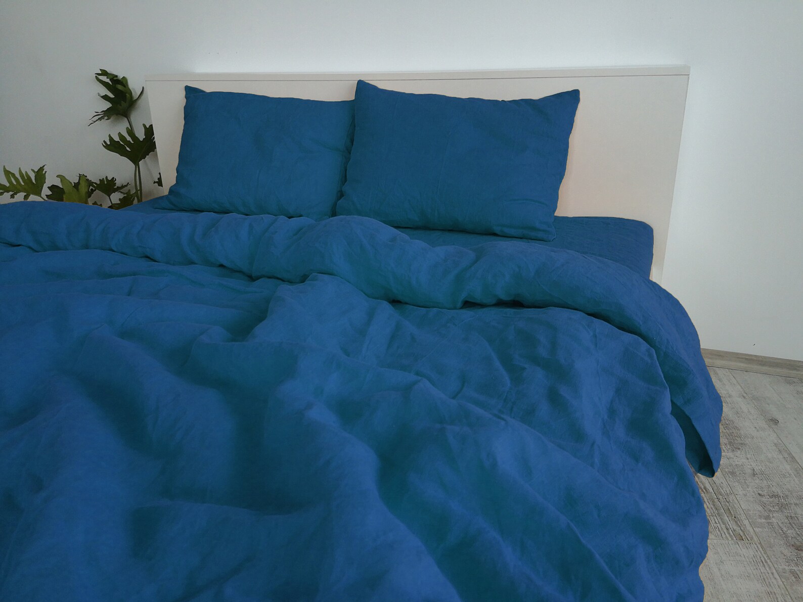 Royal blue linen duvet cover / 1 duvet cover / Softened linen Etsy