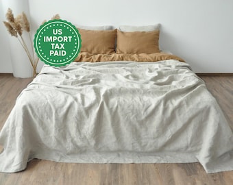 Ofärgat linneöverkast med eller utan fyllning Mjukt linne Medeltjockt dubbelöverkast i California King-storlek