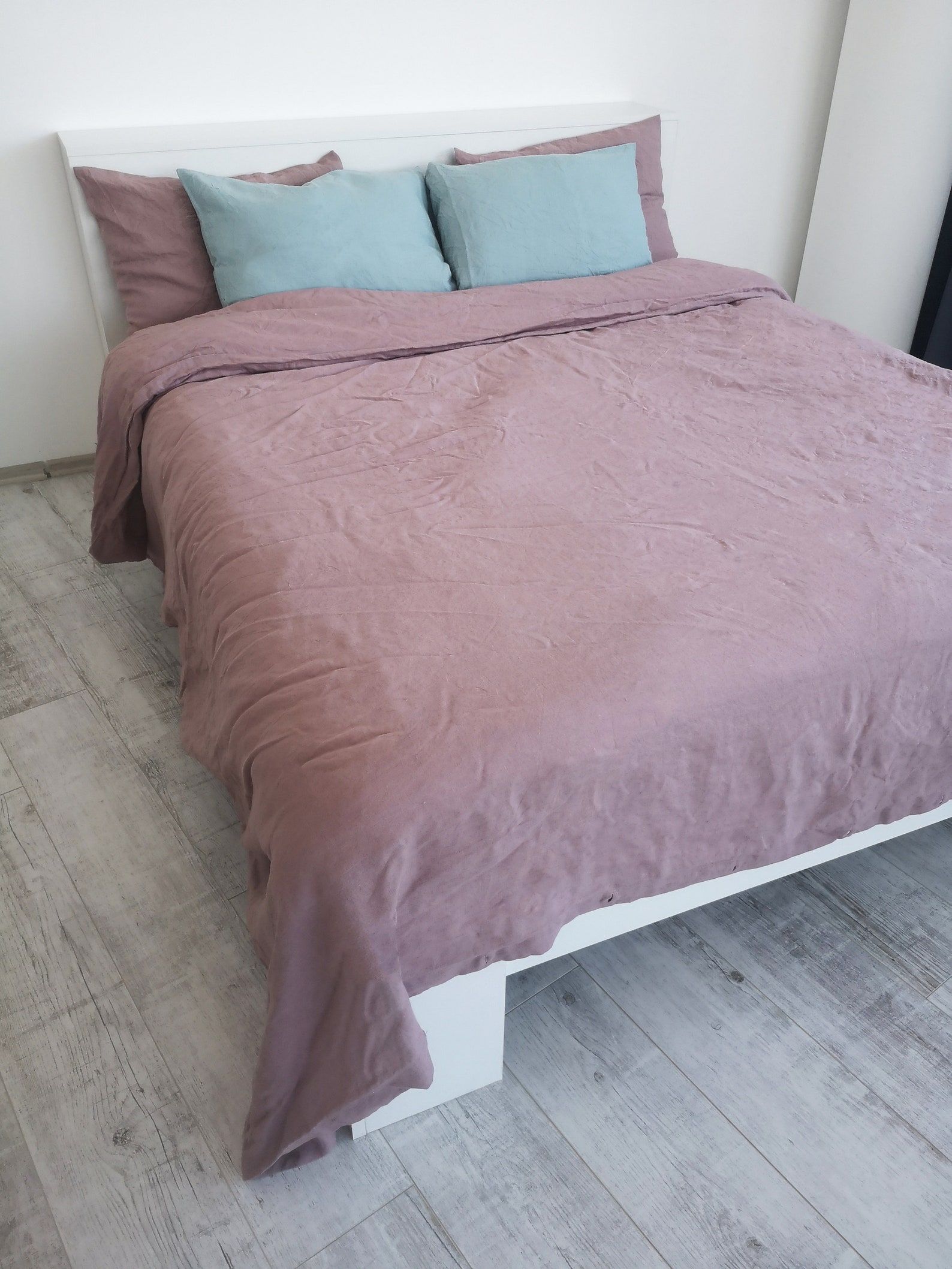 Mauve linen duvet cover / 1 duvet cover / Softened linen / Etsy