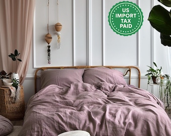 Funda de almohada de lino Woodrose Funda de almohada rosa empolvado King Queen Estándar Europeo Decorativo Australiano, Tamaño personalizado Cierre de sobre