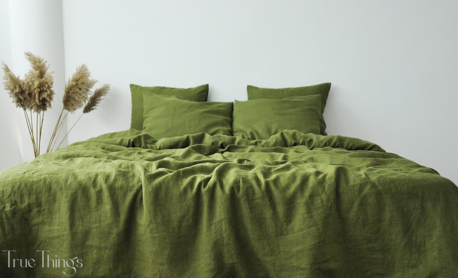 Olive Linen Duvet Cover / 1 Duvet Cover / Softened Linen / Etsy