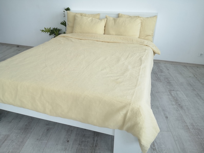 Pastel Yellow Linen Duvet Cover / 1 Duvet Cover / Softened Etsy