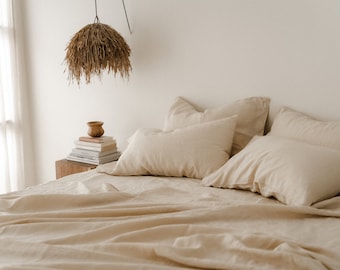 READY TO SHIP from Florida 4 Beige linen flat sheet Flat sheet Softened linen sheet Stonewashed linen Linen bedsheet Farmhouse decor