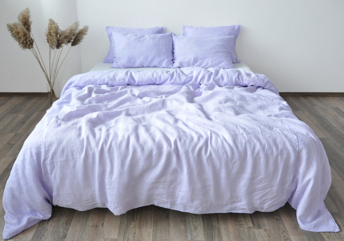 Lilac linen duvet cover / 1 duvet cover / Softened linen / Etsy