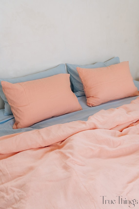 Peach duvet cover deals