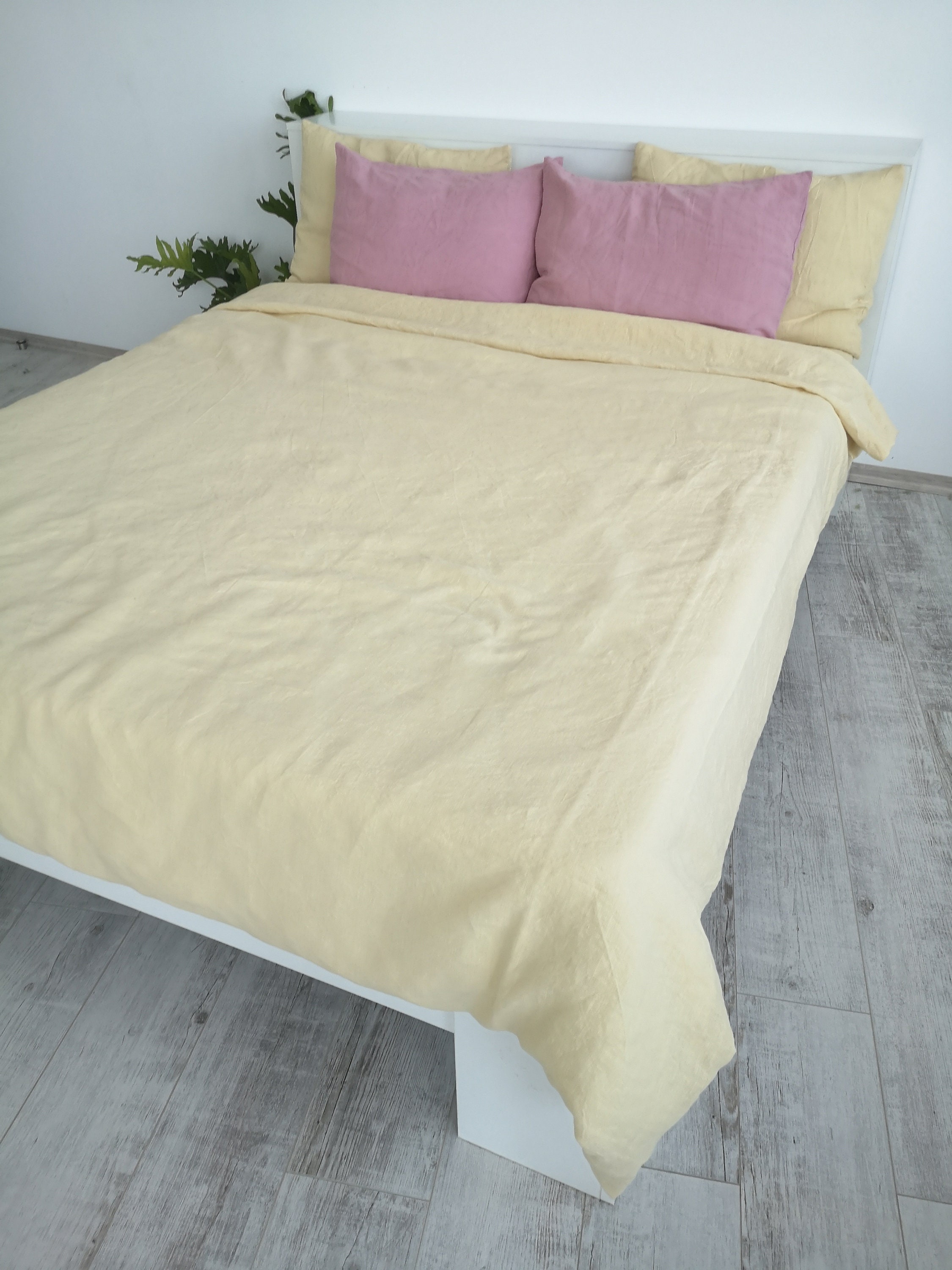 Pastel Yellow Linen Duvet Cover / 1 Duvet Cover / Softened Etsy
