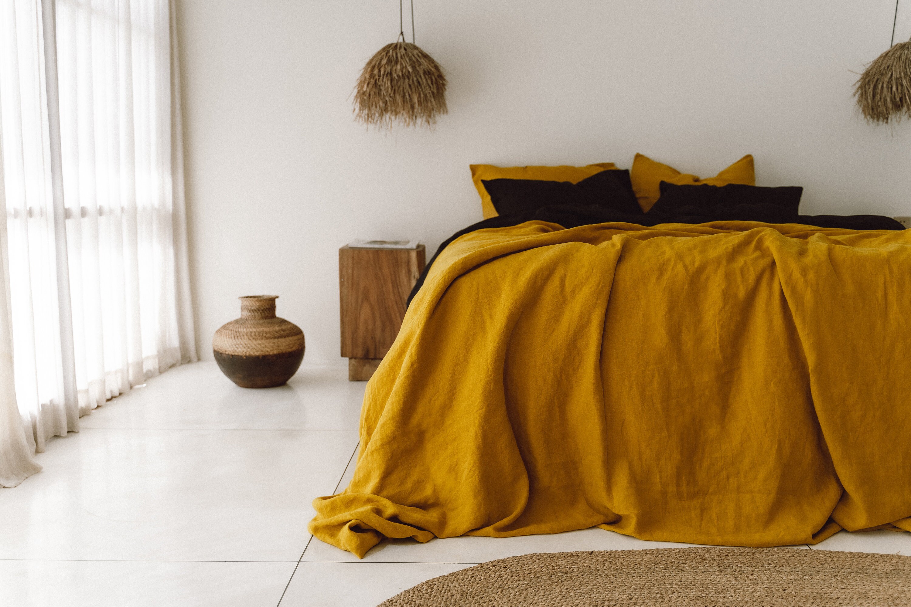 Ochre sheets and pillowcases online