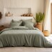 Gray Sage Linen Bedding Set 1 Duvet Cover and 2 Pillowcases Softened ...