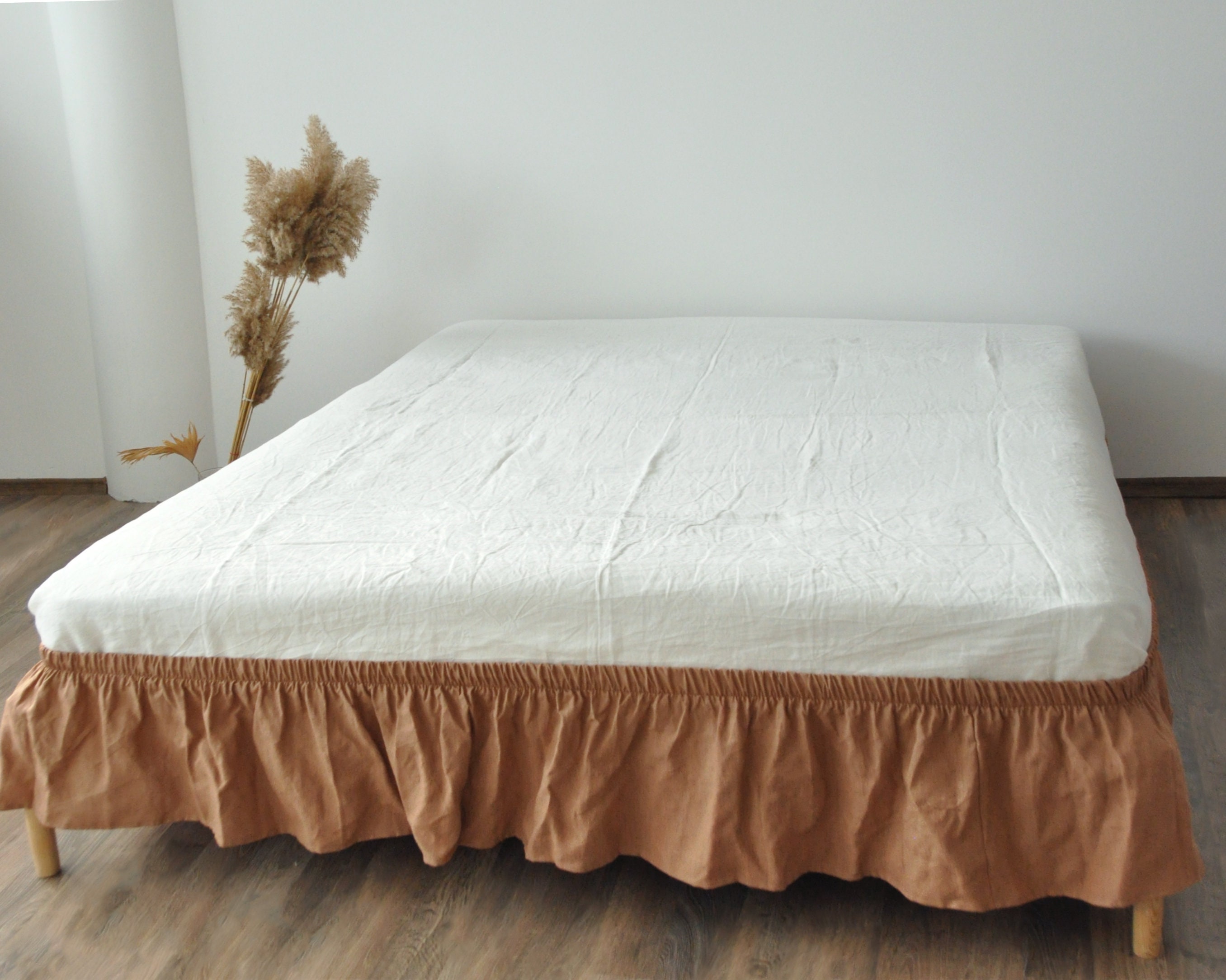 burnt orange bed skirt queen
